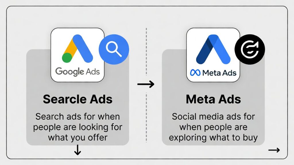 Google Ads vs. Meta Ads 2026-ban — melyiket válaszd?